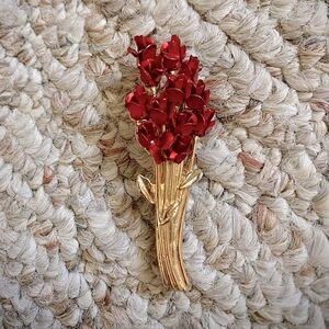 Red Rose Brooch Pin